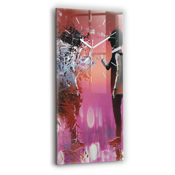 Horloge rectangulaire verticale Cyberespace