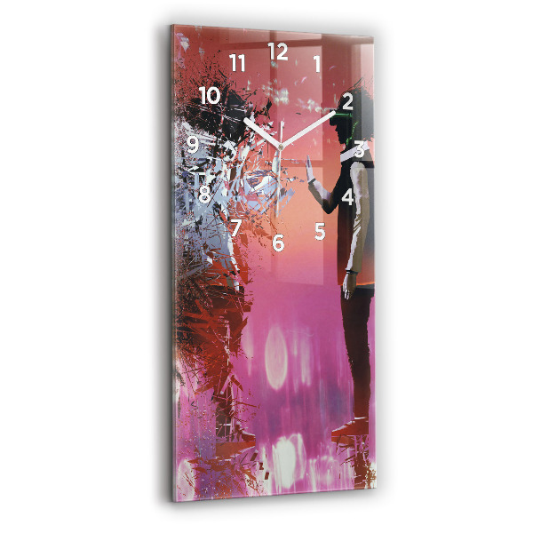 Horloge rectangulaire verticale Cyberespace