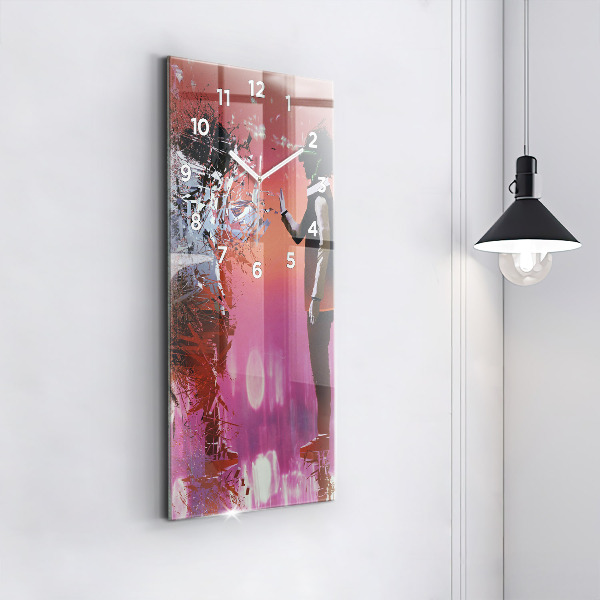 Horloge rectangulaire verticale Cyberespace