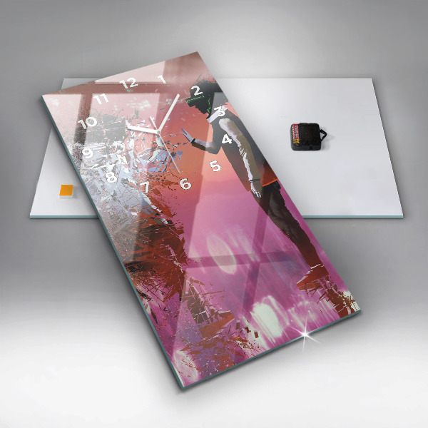 Horloge rectangulaire verticale Cyberespace