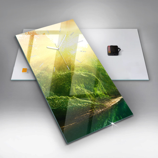 Horloge rectangulaire verticale Nature paisible