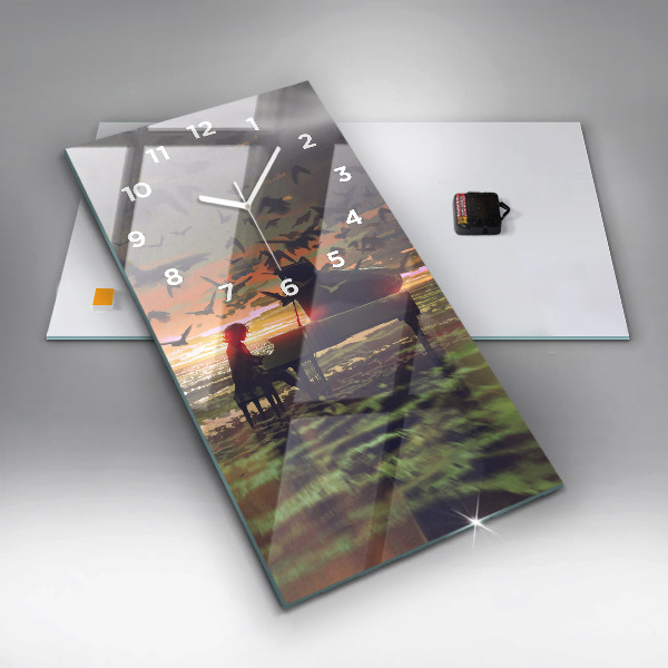 Horloge rectangulaire verticale Concert sur la plage