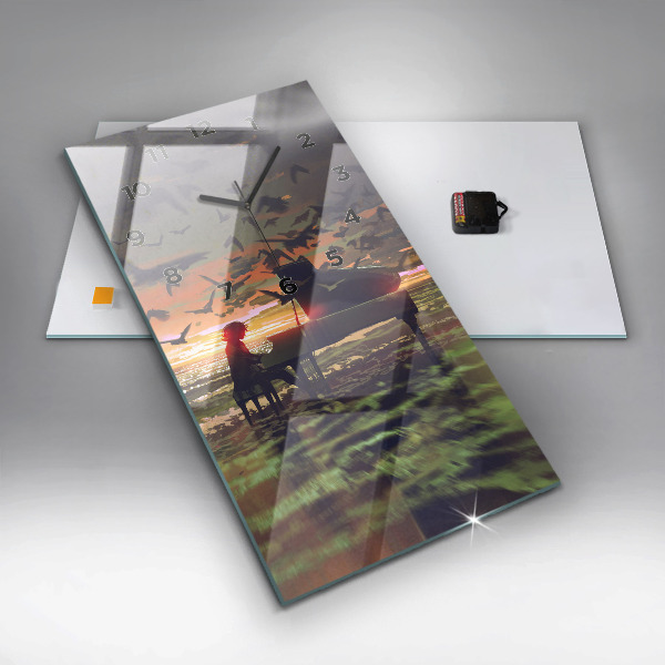 Horloge rectangulaire verticale Concert sur la plage