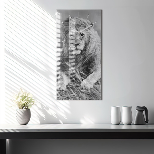 Horloge rectangulaire verticale Abstraction - Lion