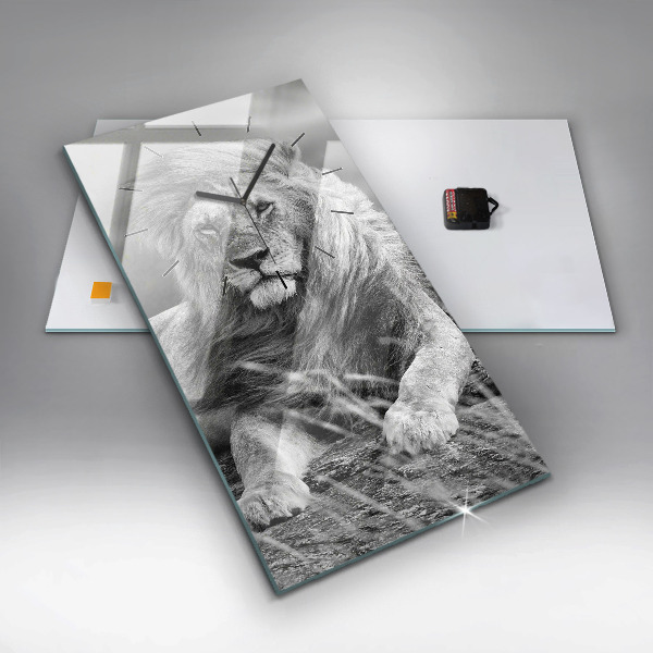Horloge rectangulaire verticale Abstraction - Lion