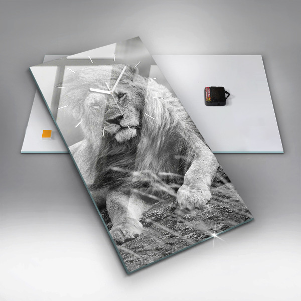 Horloge rectangulaire verticale Abstraction - Lion