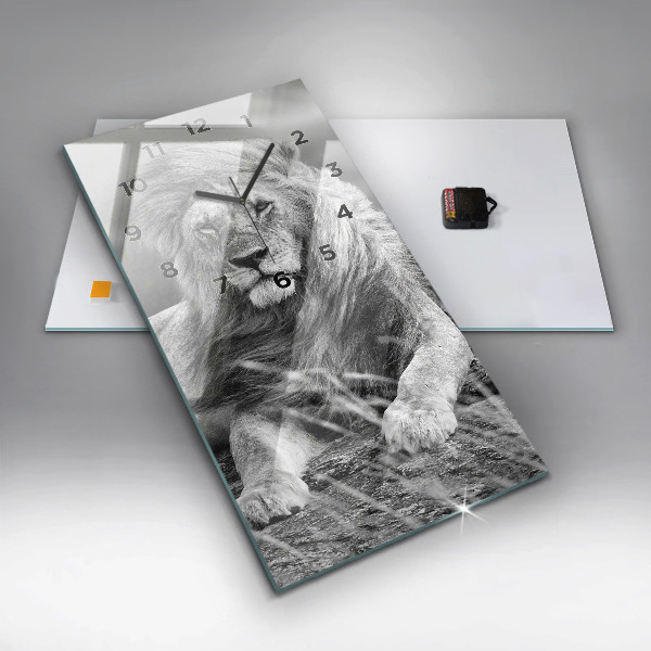 Horloge rectangulaire verticale Abstraction - Lion