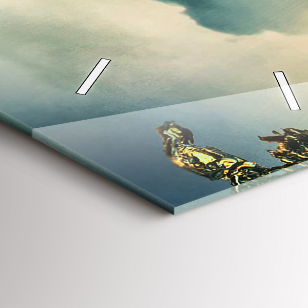 Horloge rectangulaire verticale Perspective du coucher de soleil sur les vagues