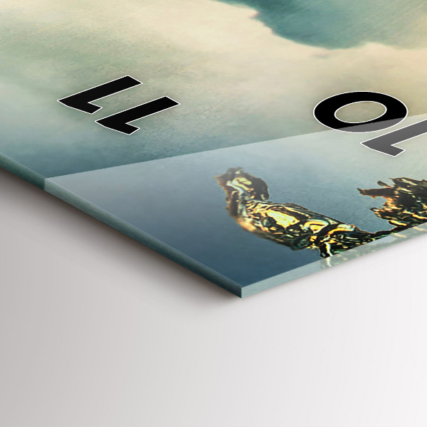 Horloge rectangulaire verticale Perspective du coucher de soleil sur les vagues