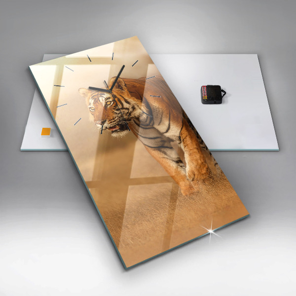 Horloge rectangulaire verticale Chasse au tigre