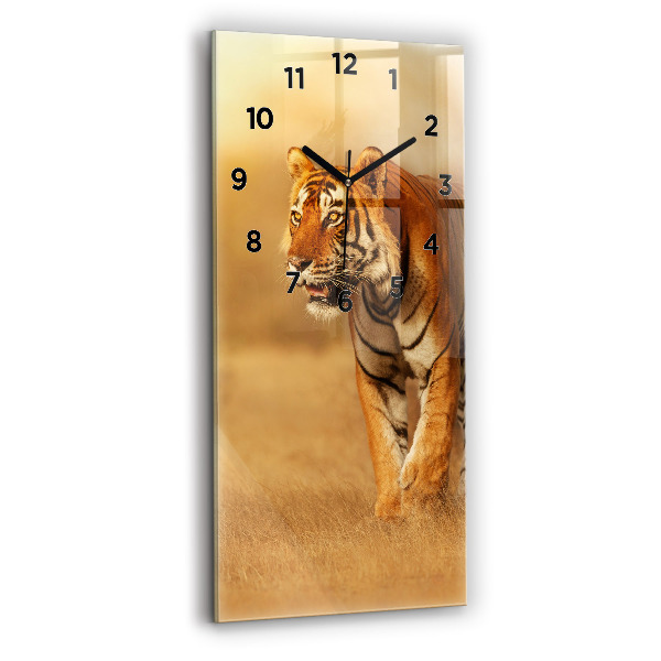 Horloge rectangulaire verticale Chasse au tigre