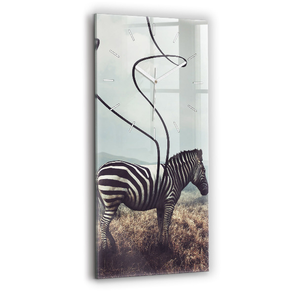Horloge rectangulaire verticale Zèbre – Abstraction