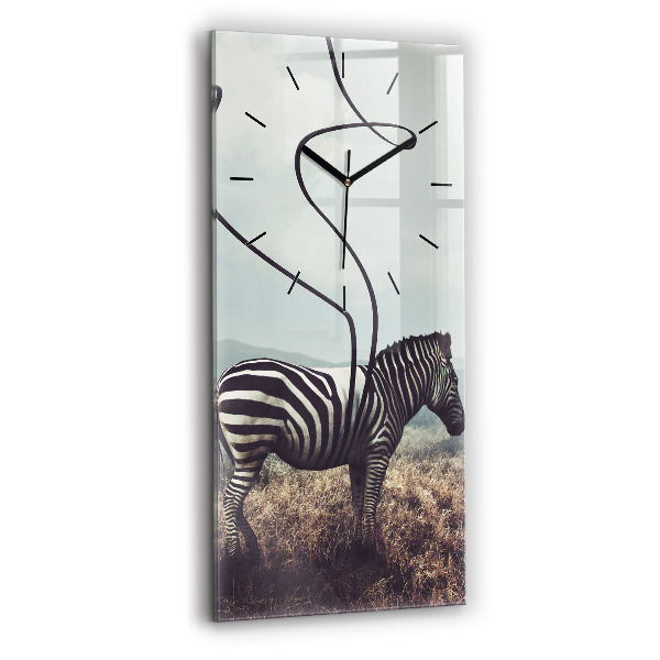 Horloge rectangulaire verticale Zèbre – Abstraction