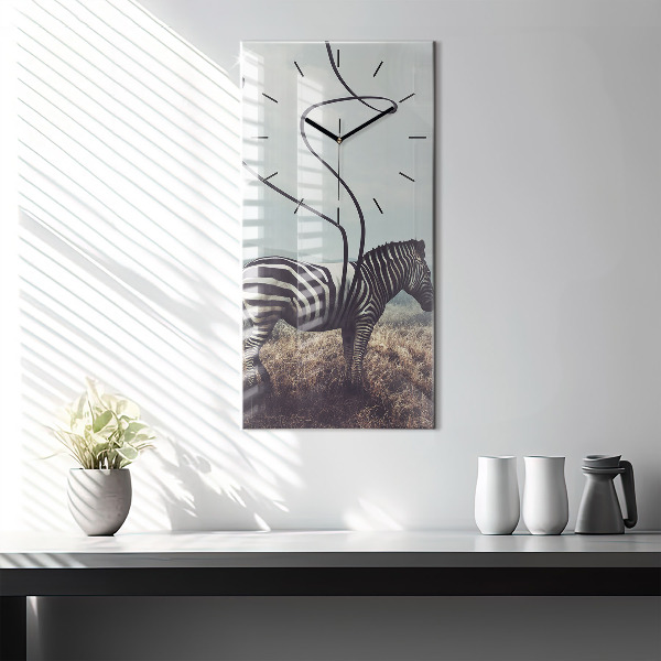 Horloge rectangulaire verticale Zèbre – Abstraction