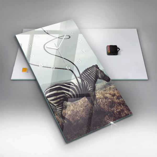 Horloge rectangulaire verticale Zèbre – Abstraction