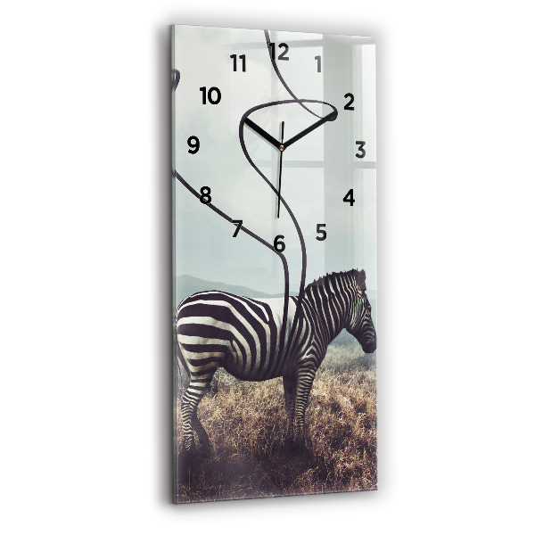 Horloge rectangulaire verticale Zèbre – Abstraction