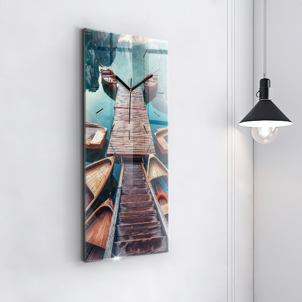 Horloge rectangulaire verticale Jetée et lac