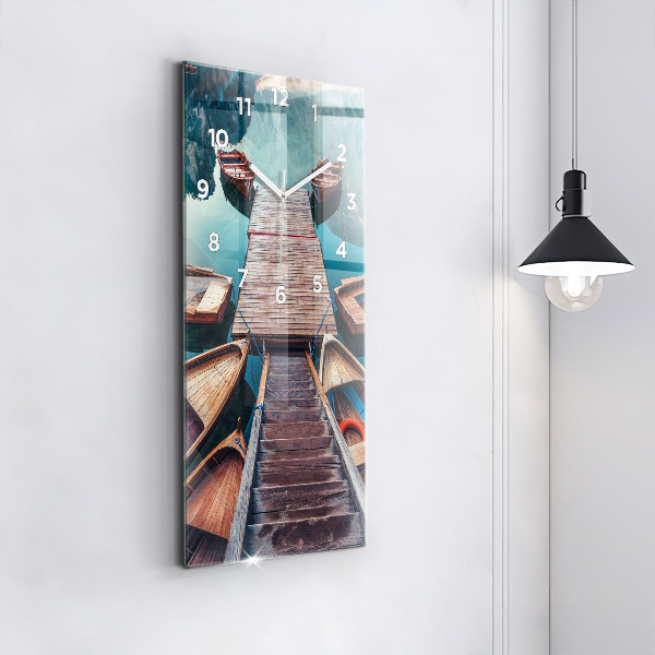 Horloge rectangulaire verticale Jetée et lac