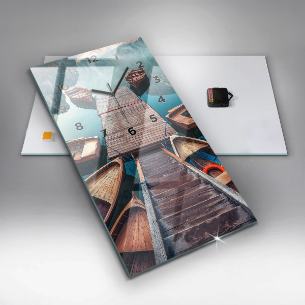 Horloge rectangulaire verticale Jetée et lac