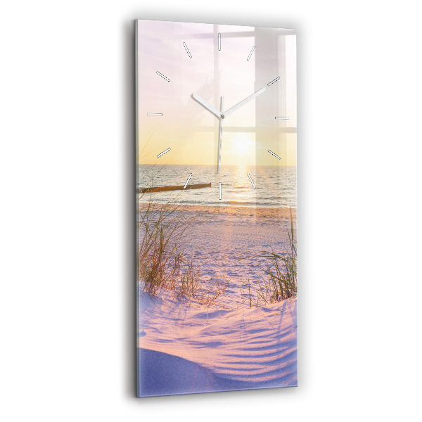 Horloge rectangulaire verticale Mer ensoleillée polonaise