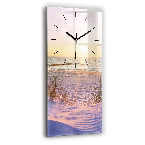 Horloge rectangulaire verticale Mer ensoleillée polonaise