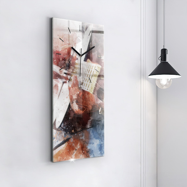Horloge rectangulaire verticale Visualisation de guitare