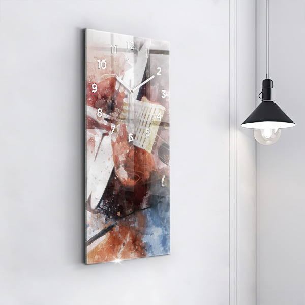 Horloge rectangulaire verticale Visualisation de guitare