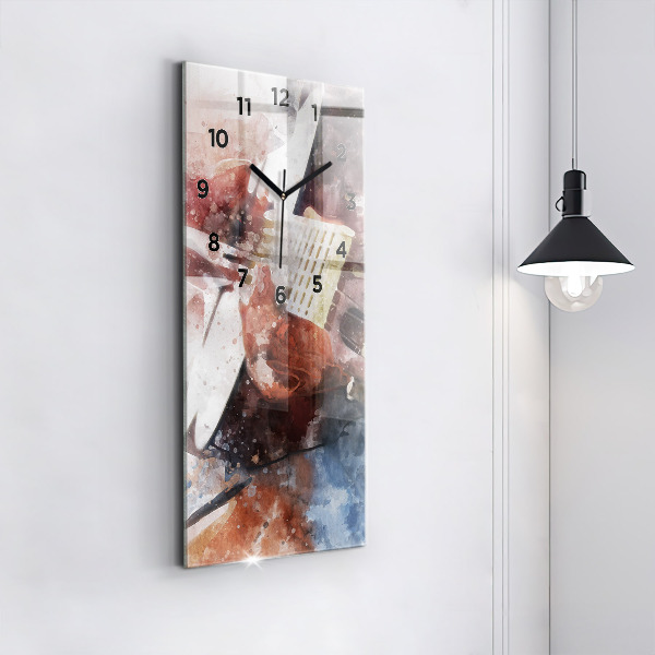 Horloge rectangulaire verticale Visualisation de guitare