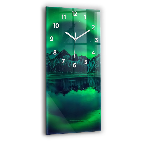 Horloge rectangulaire verticale Aurores boréales