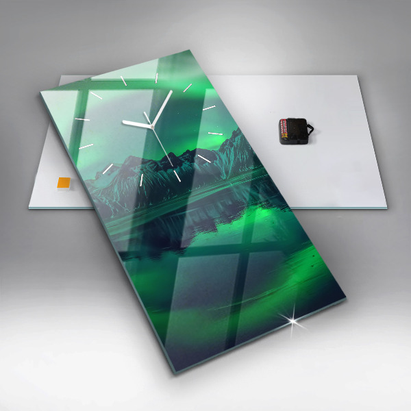 Horloge rectangulaire verticale Aurores boréales