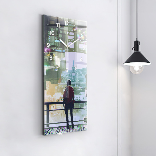 Horloge rectangulaire verticale Cyberpunk