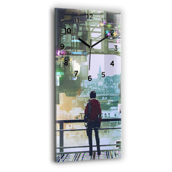 Horloge rectangulaire verticale Cyberpunk