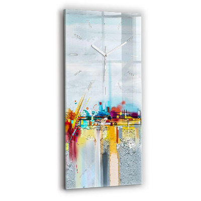 Horloge rectangulaire verticale 'Paysage abstrait à l''huile'