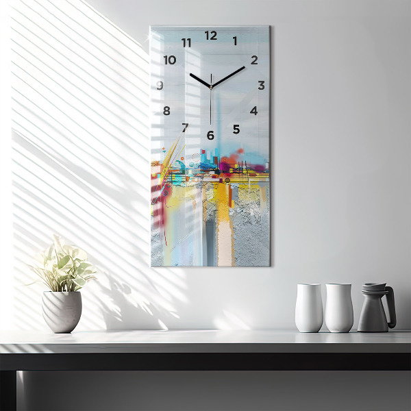 Horloge rectangulaire verticale 'Paysage abstrait à l''huile'
