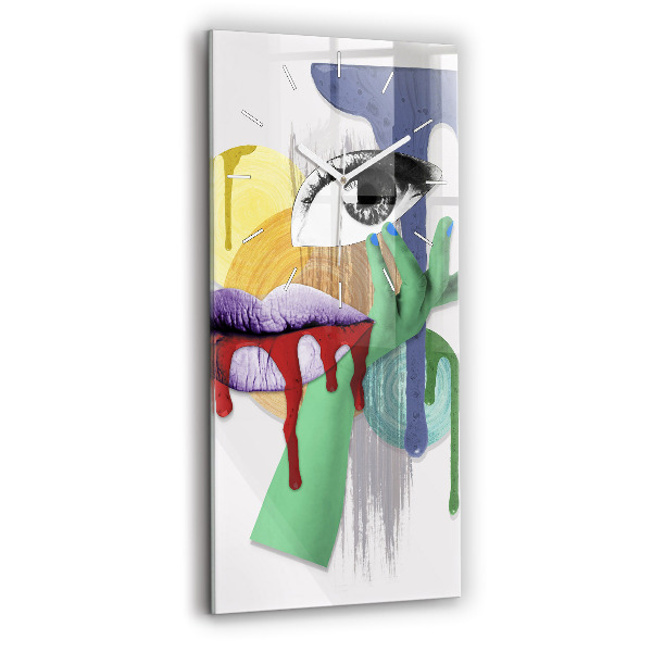 Horloge rectangulaire verticale Collage surréaliste