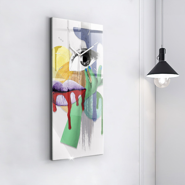 Horloge rectangulaire verticale Collage surréaliste