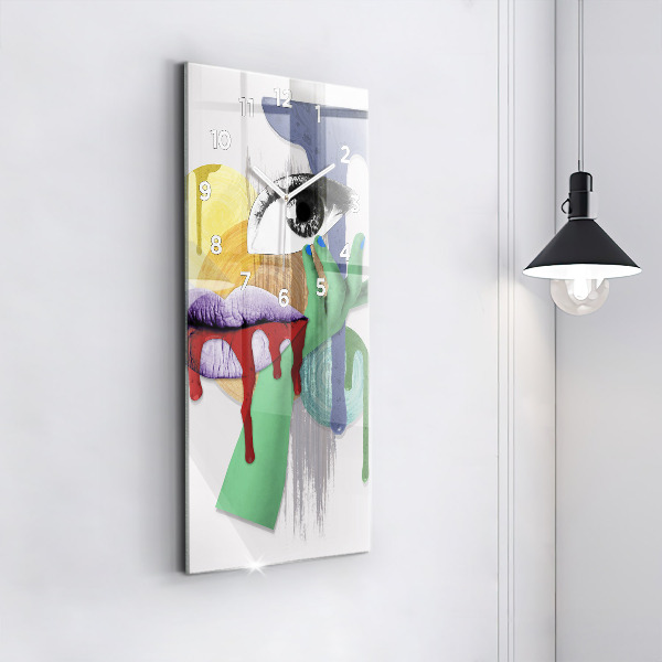 Horloge rectangulaire verticale Collage surréaliste