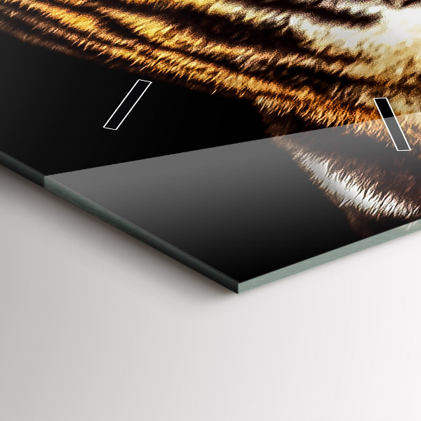 Horloge rectangulaire verticale Tigre - regard sauvage