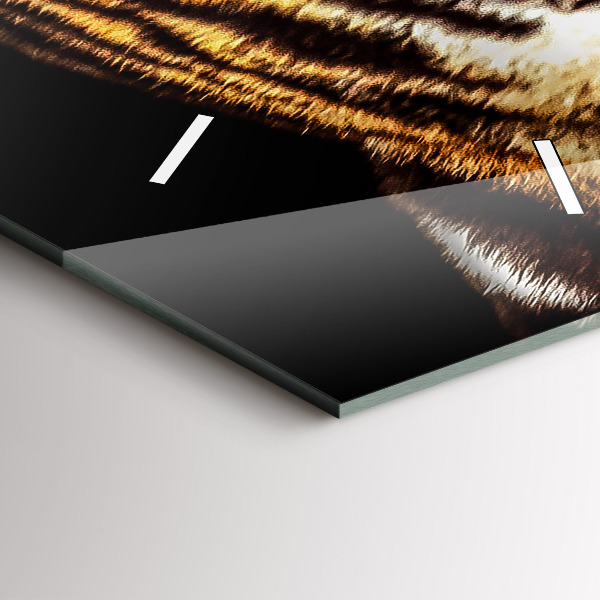 Horloge rectangulaire verticale Tigre - regard sauvage