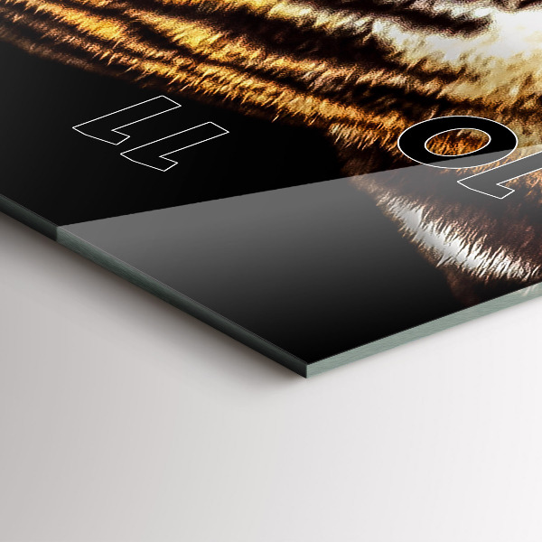 Horloge rectangulaire verticale Tigre - regard sauvage