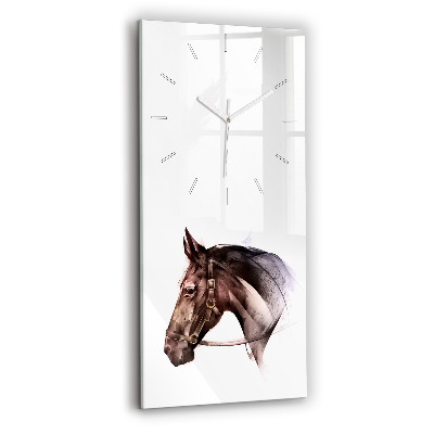 Horloge rectangulaire verticale Profil de cheval peint