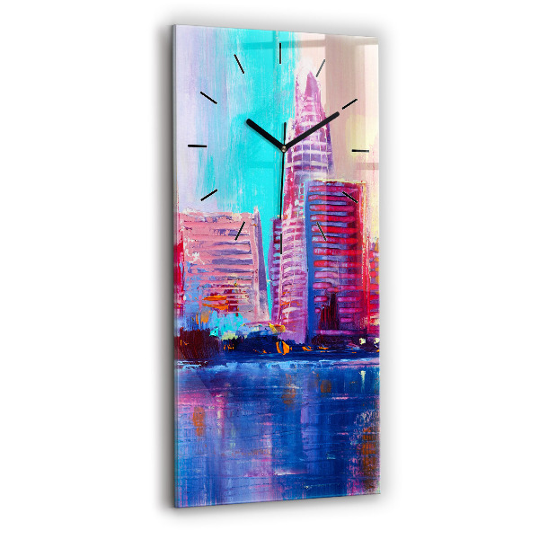 Horloge rectangulaire verticale Abstraction de gratte-ciel
