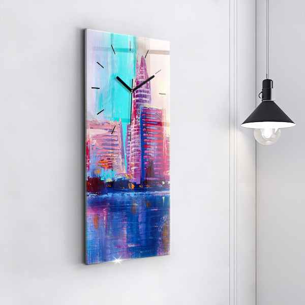 Horloge rectangulaire verticale Abstraction de gratte-ciel