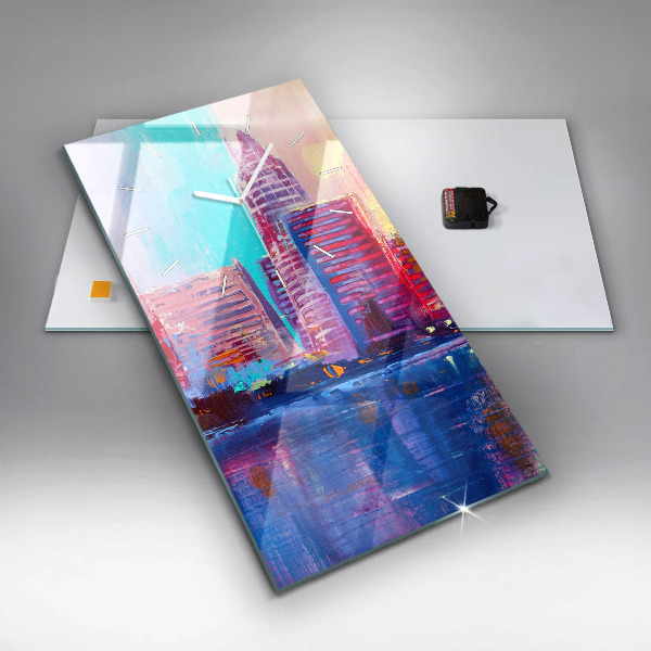 Horloge rectangulaire verticale Abstraction de gratte-ciel