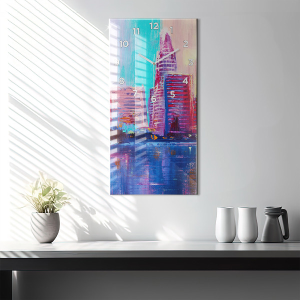 Horloge rectangulaire verticale Abstraction de gratte-ciel