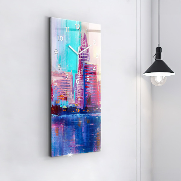 Horloge rectangulaire verticale Abstraction de gratte-ciel