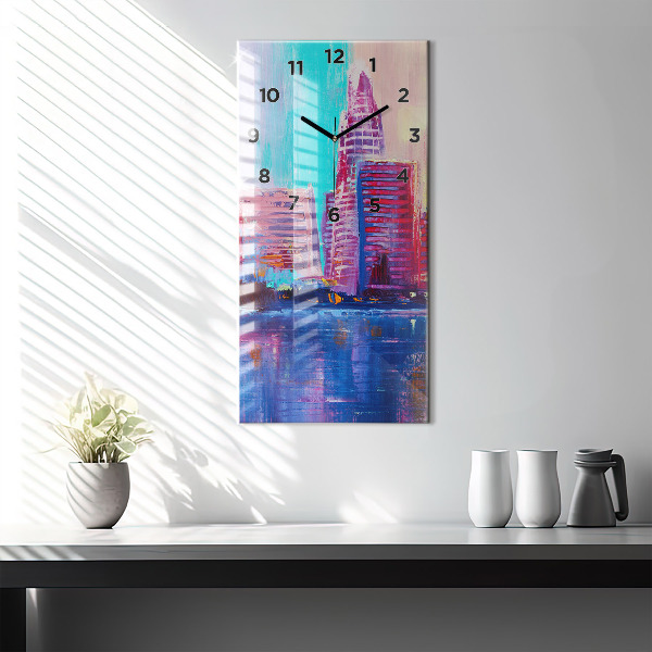 Horloge rectangulaire verticale Abstraction de gratte-ciel