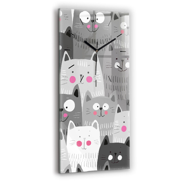 Horloge murale verticale Motif avec des chats