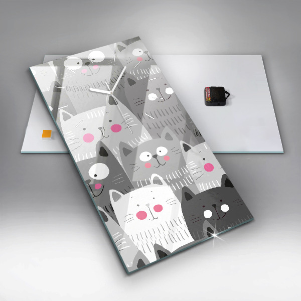 Horloge murale verticale Motif avec des chats