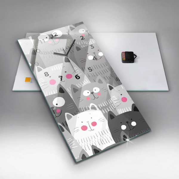 Horloge murale verticale Motif avec des chats